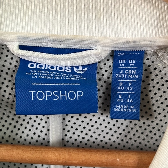 Adidas TopShop ladies lamb leather and cloth sleeves jacket - Picture 4 of 11